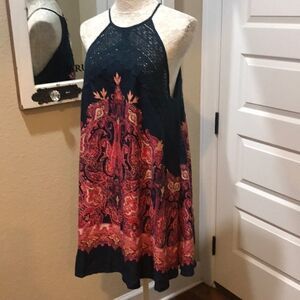 Free People  Intimately Navy Paisley Sz M‎